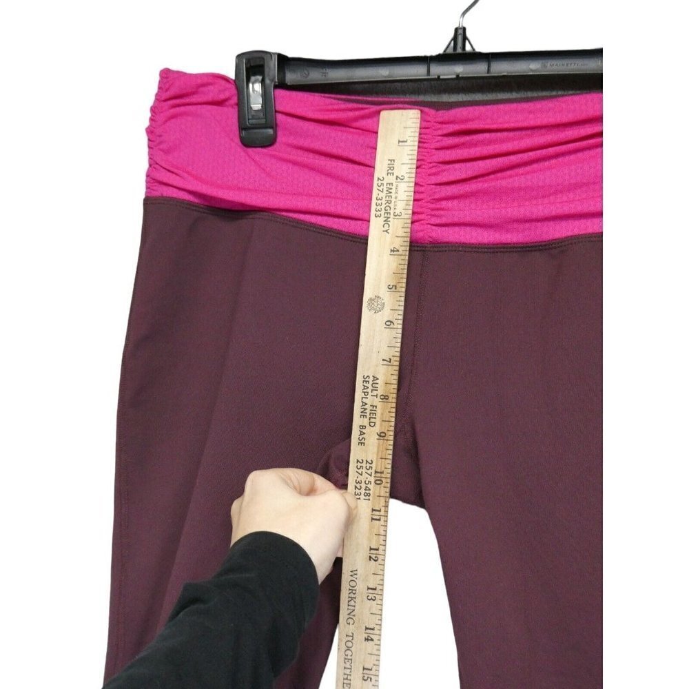 Patagonia Leggings Capri Cropped Leggings Workout Sz L‎ Burgundy Pink Athletic - Picture 9 of 10
